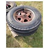 Set Of 7.50-18 Tires On Steel Rims