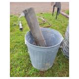 24"t Galvenized Garbage Can & 36" Mesh Wire