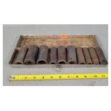 Used 1/2" Deepwell Impact Socket Set