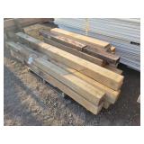 7- 6x6x8ft Treated Posts & 8- Post Cutoffs