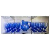 Blue Pitcher & Glasses