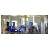 9 Pieces of Blue Glassware