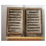 2 Antique Wood Louvers