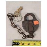 1929 Railroad Padlock With Brass Key 3'w