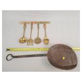 Copper Scoop & Brass Utensils