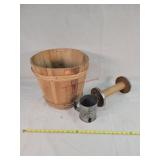 Round Wooden 14' Basket, Spool & Sifter