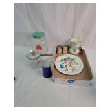 Vintage Strawberry Cookie Jar, Deep Blue Jar,