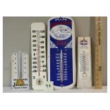 3 Thermometers And Rain Gauge