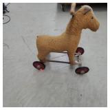 Vintage Plush Horse Ride-On Toy