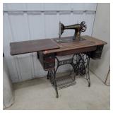 Fancy Singer Treadle Sewing Machine W/cabinet