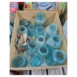 Box Of Blue Ball Jars That Need A Bath