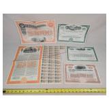5- Railroad Stock Certificates