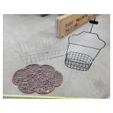 Cast Iron Butterfly Grate And Wire Baskets
