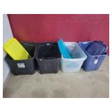 4- Storage Totes 3 Lids