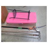 Pole Saw, Hoes, Tote, & Plant Stand