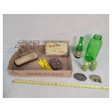 Little Tom Cigar Tin & Brass Pig Belt Buckles