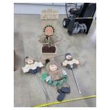 4 Pieces Wooden Porch Art Welcome Signs, 38' H