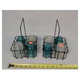 2- Wire Baskets Of 8- Glass Insulators