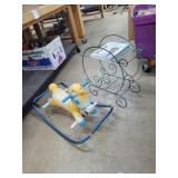 Vintage Stand & Rocking Horse