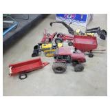 Box Of Vintage Sand Box Toy Tractors & Misc