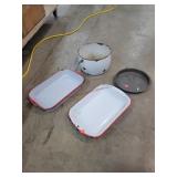 3- Enamel Wear Pieces And Pie Tin