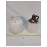 2 Qt. Crockery Jug And One Gallon Crock W/ Lid
