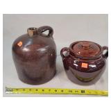 1 Gal. DAMAGED Beehive Jug & Bean Pot