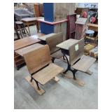 3- Wooden School Desks