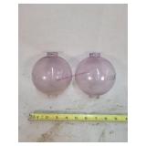 2- Purple Lightning Rod Globes, 1 Has BB Hole