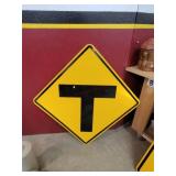 Yellow 30' T-Intersection Road Sign