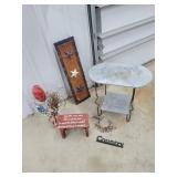 Galvanized End Table & Country Decor