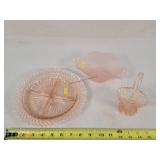 3- Pink Depression Glass Pieces