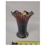 Iridescent Carnival Glass Vase 7' Tall