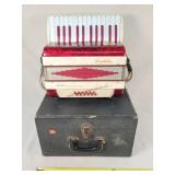 Vintage Noble Accordion With Case 13'w