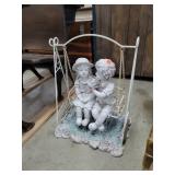Children On Swing Garden Decor, 19' Tall