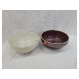 2- Red Wing 11' Crockery Bowls, Chipped