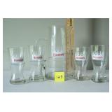 Hamms Beer Pitcher & 4 Glasses