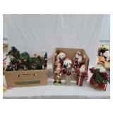 2 Boxes Of Santa Claus And Christmas Decorations