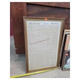 15' Wide Frame W/ 1862 Newspaper