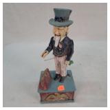 Cast Iron Uncle Sam Mechanical Bank, 11'H