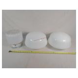 3- Vintage Glass Light Globes & 1 Fixture