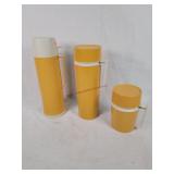 3-Piece Vintage Thermos Set, Mustard Color