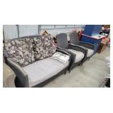 3 Piece Wicker Patio Love Seat And Chair Set