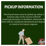 PICKUP INFORMATION (5 Day Window)