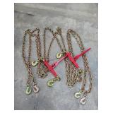 2- 3/8 X 20ft Log Chains & 2-3/8 Ratchet Binders