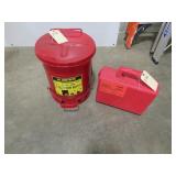 Lot - Justrite Oil Waste Can & Spill Kit