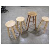Lot - (3) Matching & 1 Larger Stool