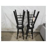 Lot - (4) Black Stools