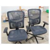 Lot - (2) Square Mesh Office Chairs