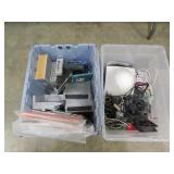 Lot - (2) Bins - Speaker, DVD Drives, Parts, Etc.